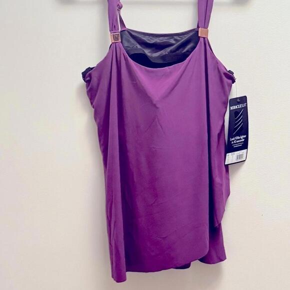 Miraclesuit Razzle Dazzle Tankini Top Pink Underwire swimwear New 16 orchid - Picture 5 of 10